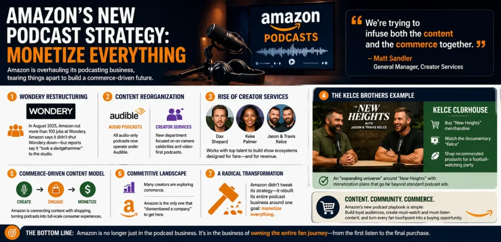 Amazon’s new podcast strategy: Monetize everything